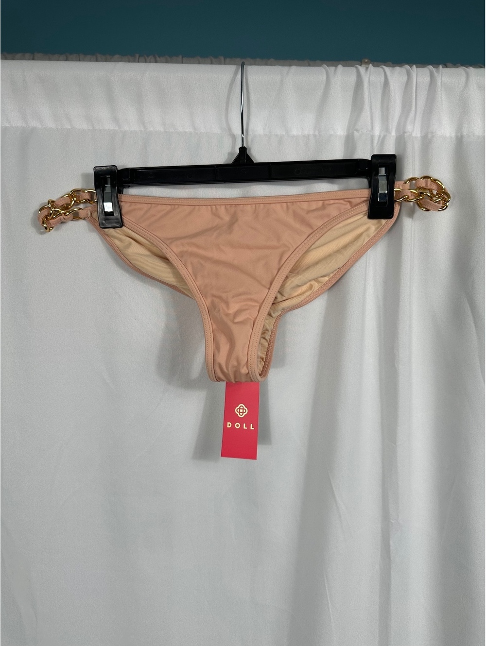 Doll Oahu Bikini on a Chain Blush Single Rise Scrunch Bottoms Large